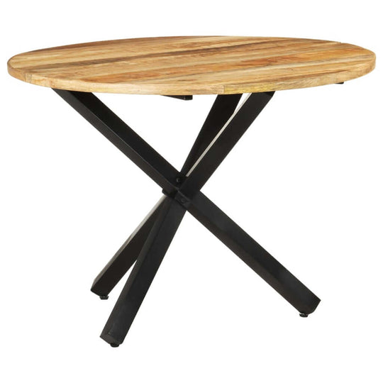 Dining Table Round 100x100x75 cm Rough Mango Wood