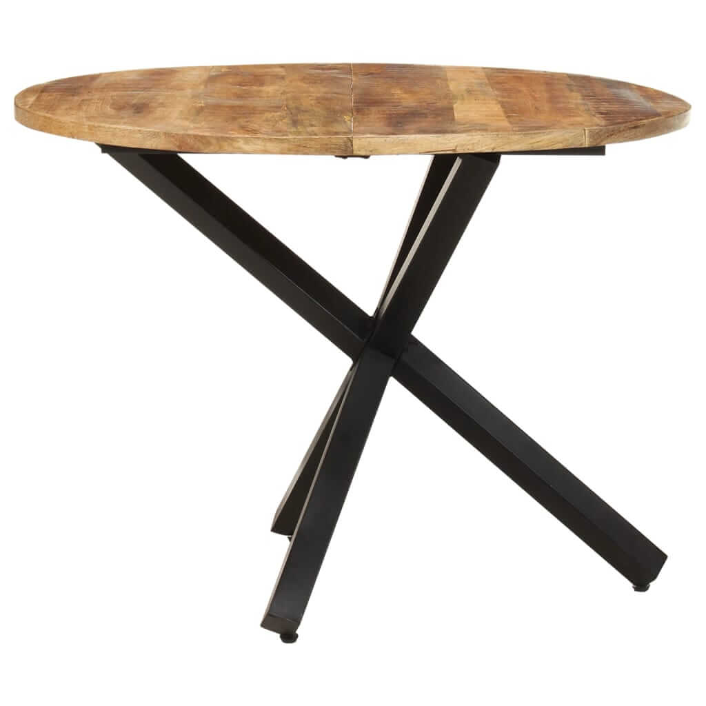 Dining Table Round 100x100x75 cm Rough Mango Wood