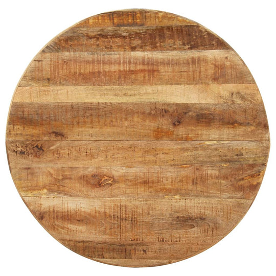 Dining Table Round 100x100x75 cm Rough Mango Wood