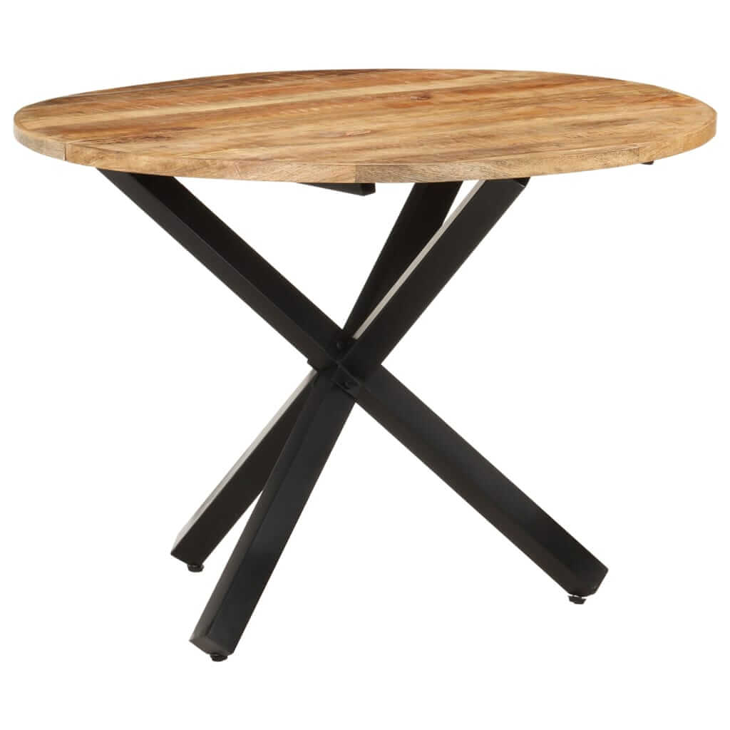 Dining Table Round 100x100x75 cm Rough Mango Wood