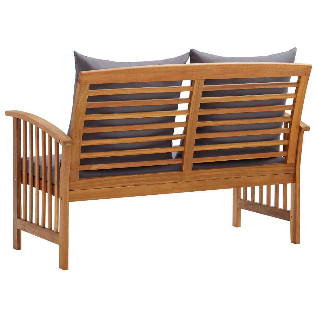 Garden Bench with Cushions 119 cm Solid Acacia Wood , Furniture -> Outdoor Furniture -> Outdoor Seating -> Outdoor Benches