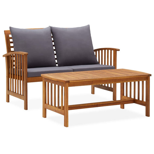 2 Piece Garden Lounge Set with Cushions Solid Acacia Wood , Furniture -> Outdoor Furniture -> Outdoor Furniture Sets , Durable,eligant,Furniture -,Home & Garden -,Modern Design,new-305021,Outdoor Furniture -,Outdoor Furniture Sets,Wooden Furniture