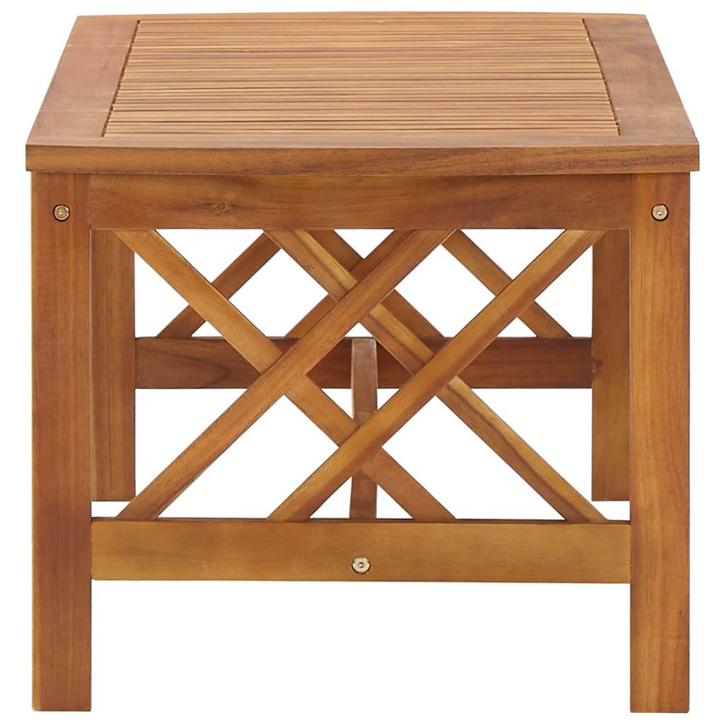 Coffee Table 102x50x43 cm Solid Acacia Wood with slatted top and unique craftsmanship design.