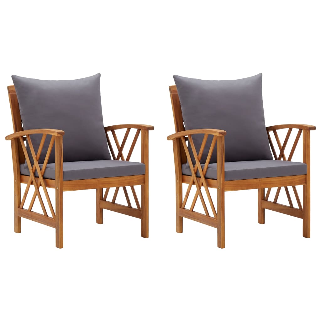 Garden Chairs with Cushions 2 pcs Solid Acacia Wood , Furniture -> Outdoor Furniture -> Outdoor Seating -> Outdoor Chairs , Durable,eligant,Furniture -,Home & Garden -,Modern Design,new-305021,Outdoor Chairs,Outdoor Furniture -,Outdoor Seating -,Wooden Fu