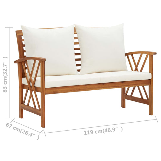 2 Piece Garden Lounge Set with Cushions Solid Acacia Wood , Outdoor Furniture Sets , Chairs -,Decor -,Durable,eligant,Furniture -,Home & Garden -,Home Decor,Modern Design,new-305021,Outdoor Furniture -,Outdoor Furniture Sets,Outdoor Seating -,Tables -,Woo