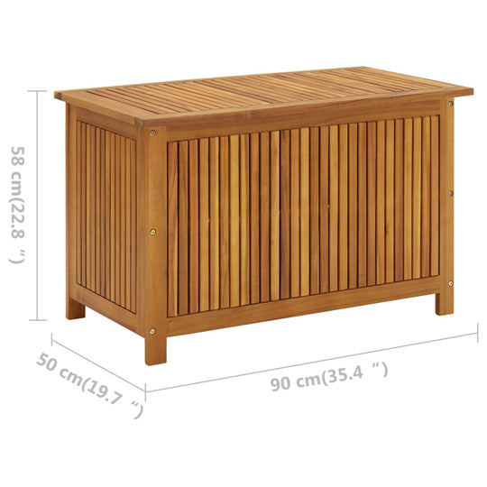 Garden Storage Box 90x50x58 cm Solid Acacia Wood , Furniture -> Outdoor Furniture -> Outdoor Storage Boxes