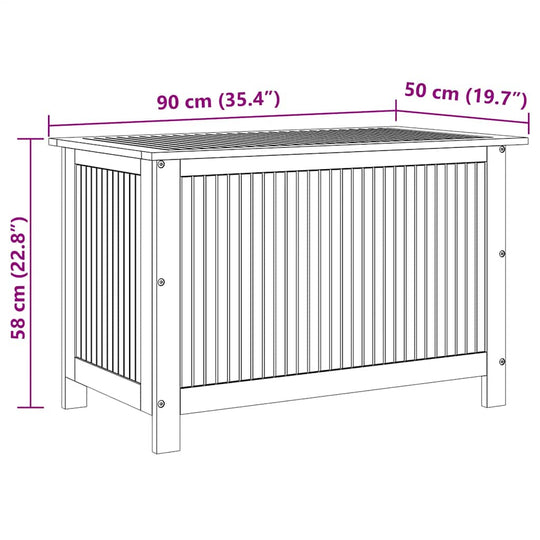 VidaXL Garden Storage Box 90x50x58 cm Solid Acacia Wood