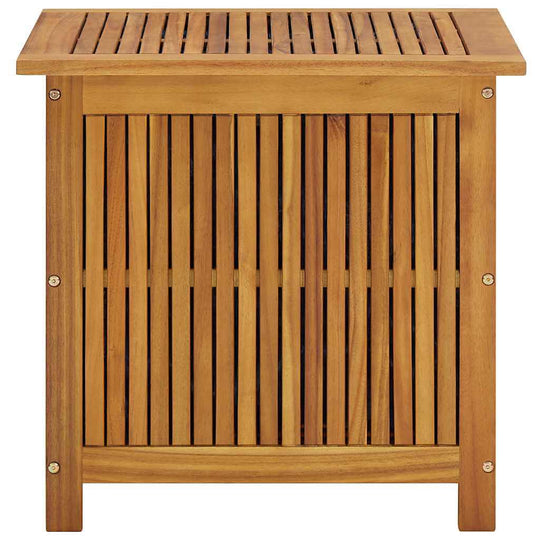 Garden Storage Box 60x50x58 cm Solid Acacia Wood with slatted design and natural finish.