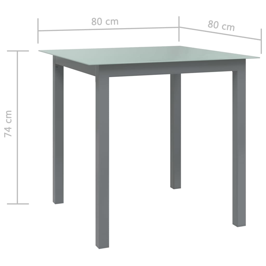 Garden Table Light 80x80x74 cm Aluminium and Glass , Furniture -> Outdoor Furniture -> Outdoor Tables , aluminum and glass,Durable,eligant,Furniture -,garden table,Home & Garden -,Modern Design,new-305021,Outdoor Furniture -,Outdoor Tables,Tables -