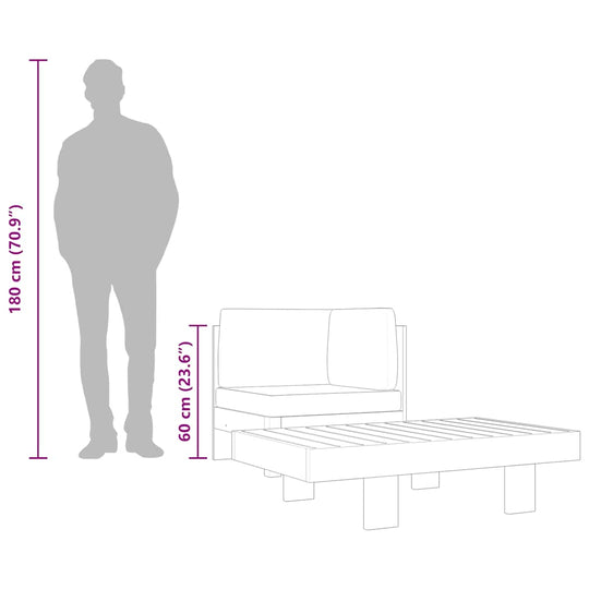 2 Piece Garden Lounge Set with Dark  Cushions Acacia Wood