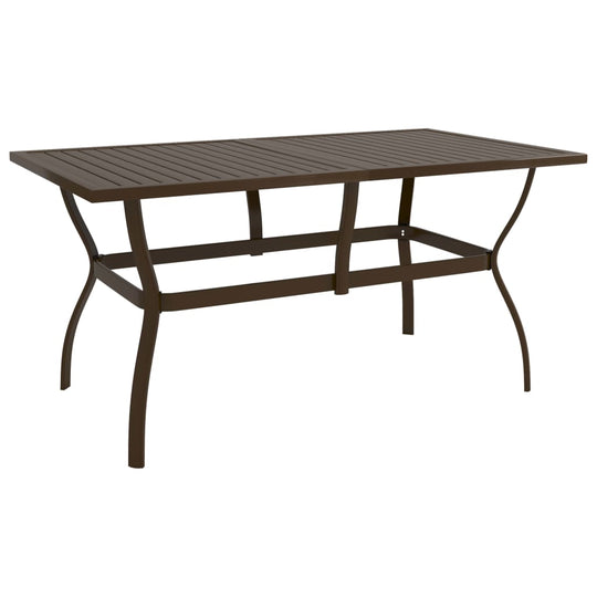 Garden Table Brown 140x80x72 cm Steel