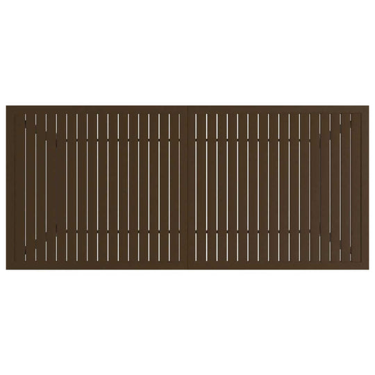 Brown slatted garden table 190x80x72 cm, perfect for outdoor furniture and adding industrial style to your lounge area.