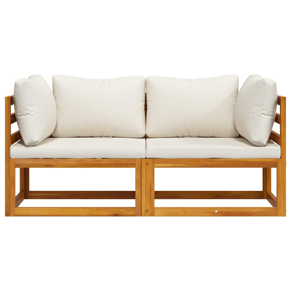 Sectional Corner Sofas 2 pcs with Cushions White outdoor wooden furniture