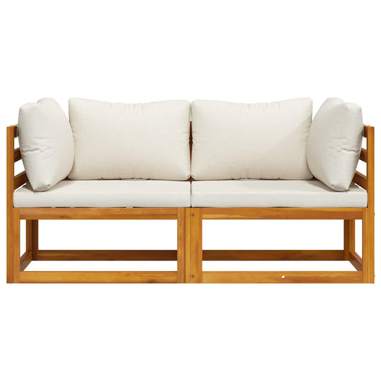 Sectional Corner Sofas 2 pcs with Cushions White outdoor wooden furniture