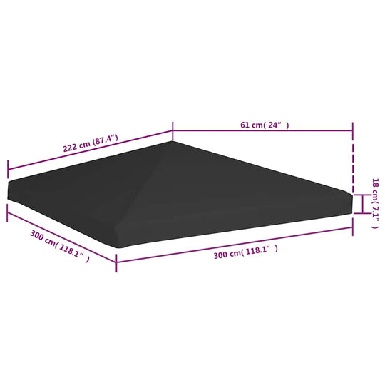 Gazebo Top Cover 270 g/m² 3x3 m