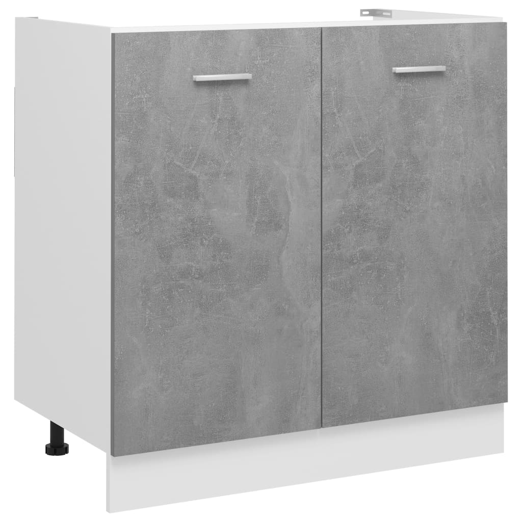 Sink Bottom Cabinet Concrete 80x46x81.5 cm Engineered Wood , Furniture -> Cabinets & Storage -> Kitchen Cabinets , Cabinets & Storage -,concret finish,Decor -,Furniture -,Home Decor,Interior Design,Kitchen Cabinets,new-305021,Storage & Organisation -