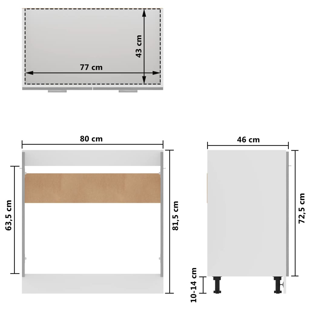 Sink Bottom Cabinet Concrete 80x46x81.5 cm Engineered Wood , Furniture -> Cabinets & Storage -> Kitchen Cabinets , Cabinets & Storage -,concret finish,Decor -,Furniture -,Home Decor,Interior Design,Kitchen Cabinets,new-305021,Storage & Organisation -