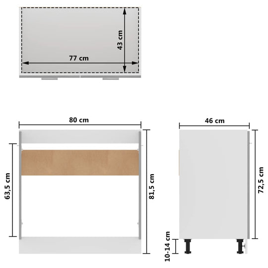 Sink Bottom Cabinet Concrete 80x46x81.5 cm Engineered Wood , Furniture -> Cabinets & Storage -> Kitchen Cabinets , Cabinets & Storage -,concret finish,Decor -,Furniture -,Home Decor,Interior Design,Kitchen Cabinets,new-305021,Storage & Organisation -