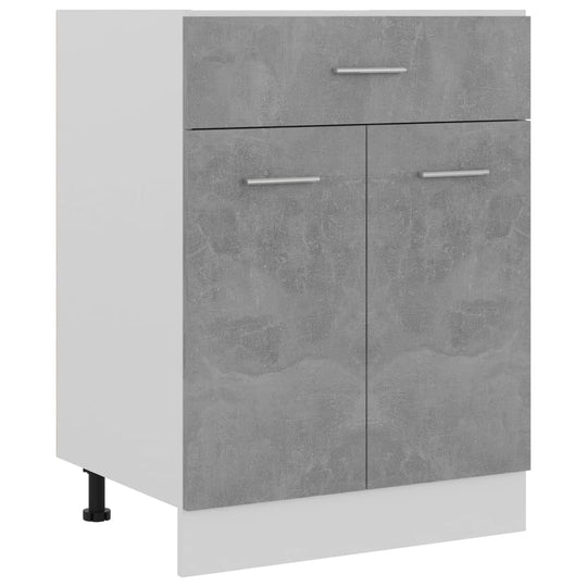 Drawer Bottom Cabinet Concrete 60x46x81.5 cm Engineered Wood , Cabinets & Storage -> Kitchen Cabinets , Cabinets & Storage -,Durable,eligant,Furniture -,Home & Garden -,Kitchen Cabinets,Modern Design,new-305021,Wooden Furniture