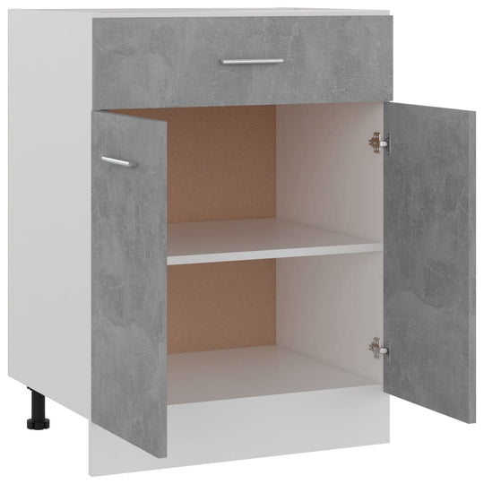 Drawer Bottom Cabinet Concrete 60x46x81.5 cm Engineered Wood , Cabinets & Storage -> Kitchen Cabinets , Cabinets & Storage -,Durable,eligant,Furniture -,Home & Garden -,Kitchen Cabinets,Modern Design,new-305021,Wooden Furniture