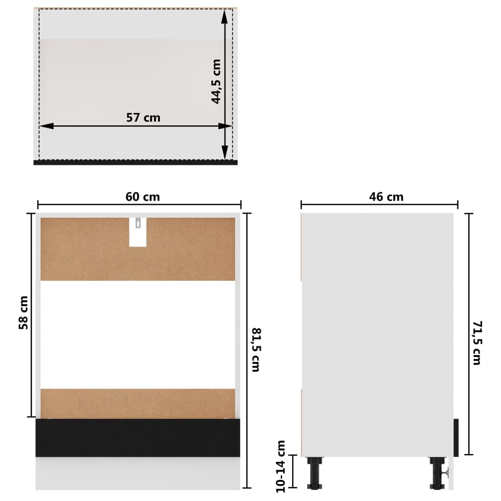 Oven Cabinet 60x46x81.5 cm Engineered Wood , Kitchen Cabinets