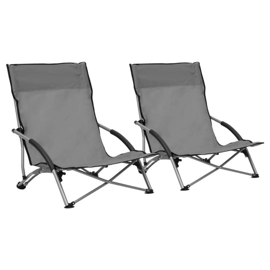 Folding Beach Chairs 2 pcs  Fabric, comfortable outdoor chairs with steel frame and oxford fabric.