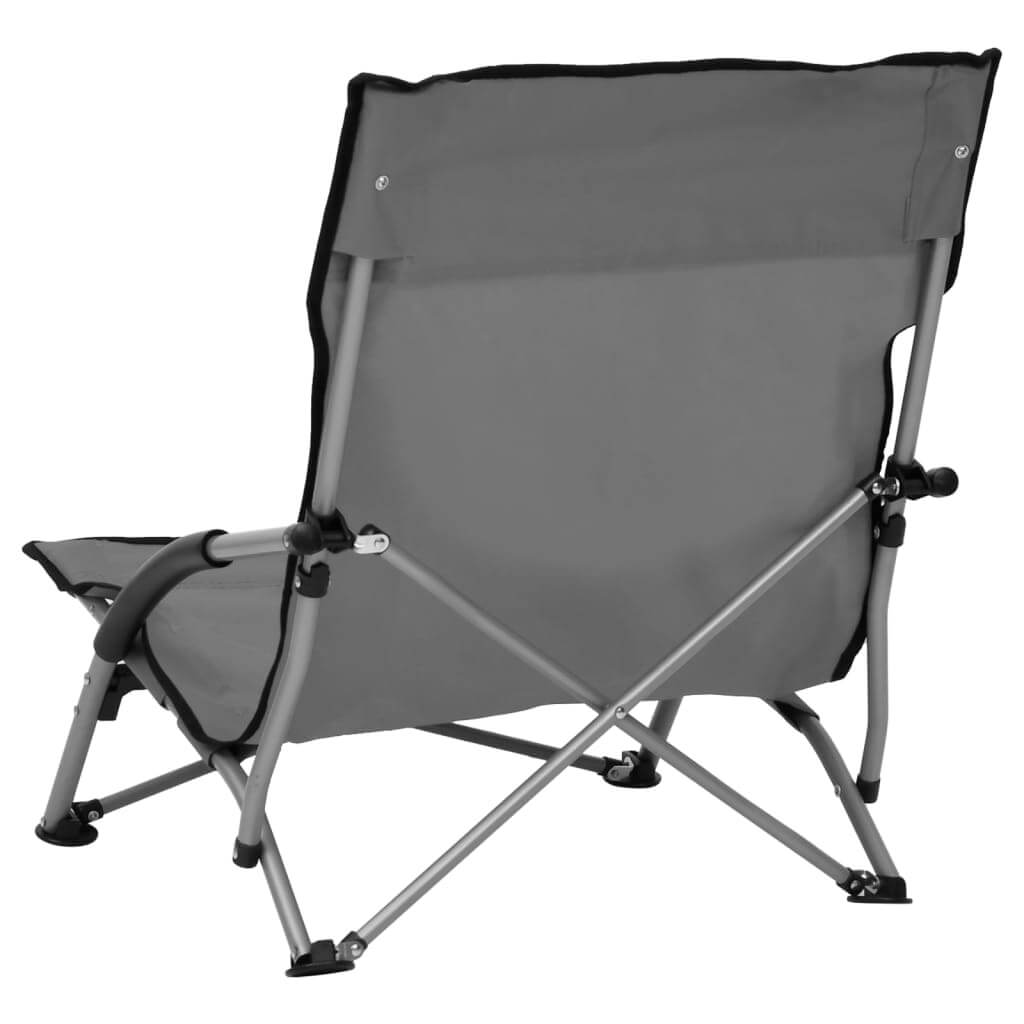 Folding Beach Chairs 2 pcs Fabric: Back view of a sturdy and comfortable folding beach chair made of oxford fabric.