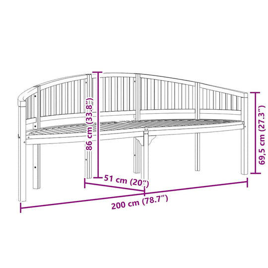 VidaXL Banana Bench  Solid Teak Wood