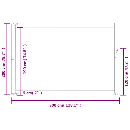 Patio Retractable Side Awning 200x300 cm , Home & Garden -> Lawn & Garden -> Outdoor Living -> Outdoor Umbrellas & Sunshades , Durable,eligant,Home & Garden -,Lawn & Garden -,Modern Design,new-305021,Outdoor Living -,Outdoor Umbrellas & Sunshades