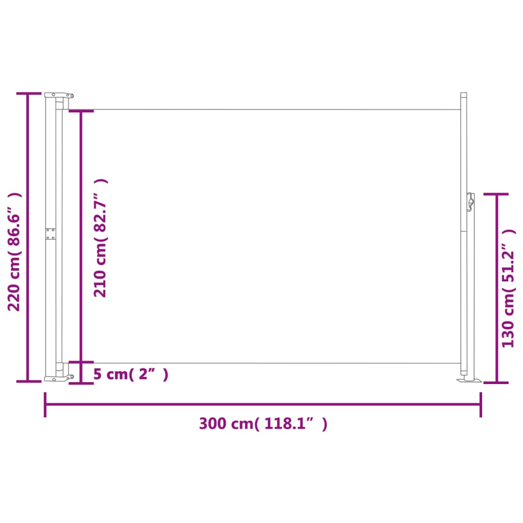 Patio Retractable Side Awning 200x500 cm , Home & Garden -> Lawn & Garden -> Outdoor Living -> Outdoor Umbrellas & Sunshades , Durable,eligant,Home & Garden -,Lawn & Garden -,Modern Design,new-305021,Outdoor Living -,Outdoor Umbrellas & Sunshades