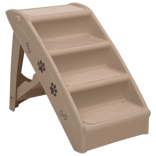 Folding Dog Stairs 62x40x49.5 cm with four steps for pets to easily access furniture.