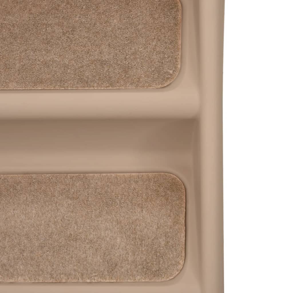Close-up view of the steps on Folding Dog Stairs 62x40x49.5 cm, featuring non-slip surfaces for pet safety.