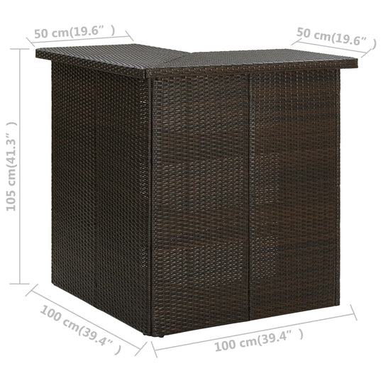 Corner Bar Table  100x50x105 cm Poly Rattan