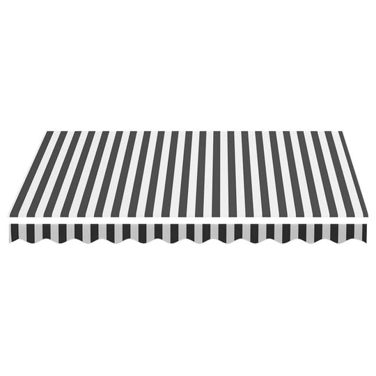 Black and white striped replacement awning fabric for outdoor patio furniture, 3x2.5m, UV-resistant polyester for garden use.