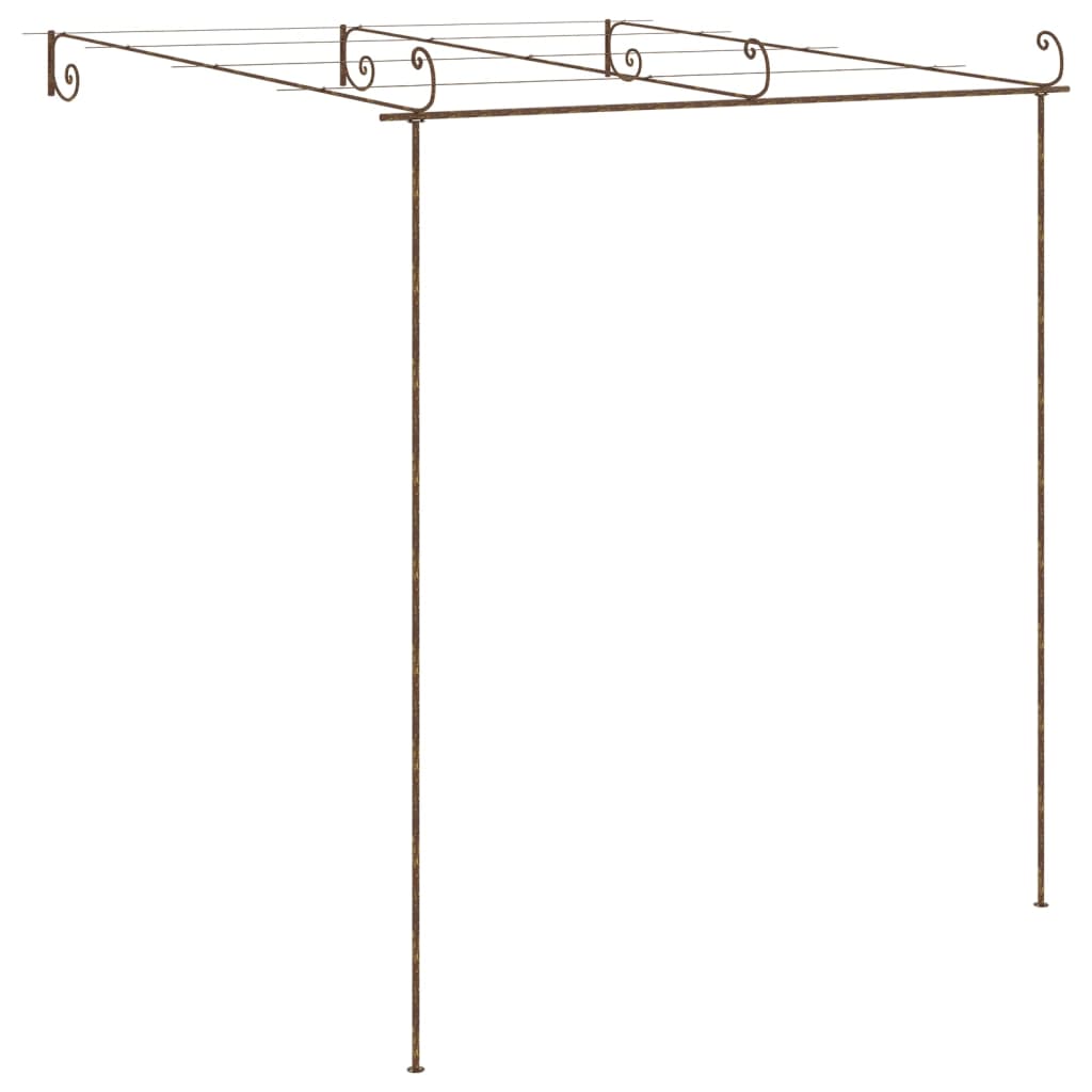Garden Pergola Antique 3x3x2.5 m Iron with wrought iron frame, ideal for climbing plants, provides elegant shade for gardens, patios, or terraces.