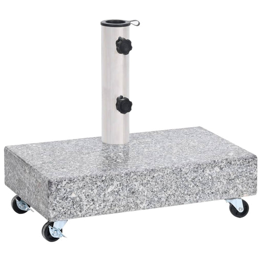 Granite umbrella base with wheels for outdoor patio furniture stability