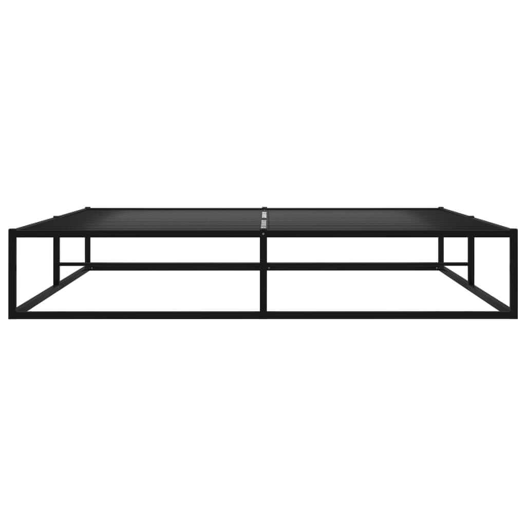 Bed Frame without Mattress Metal 160x200 cm black metal bed frame with sturdy construction and modern design