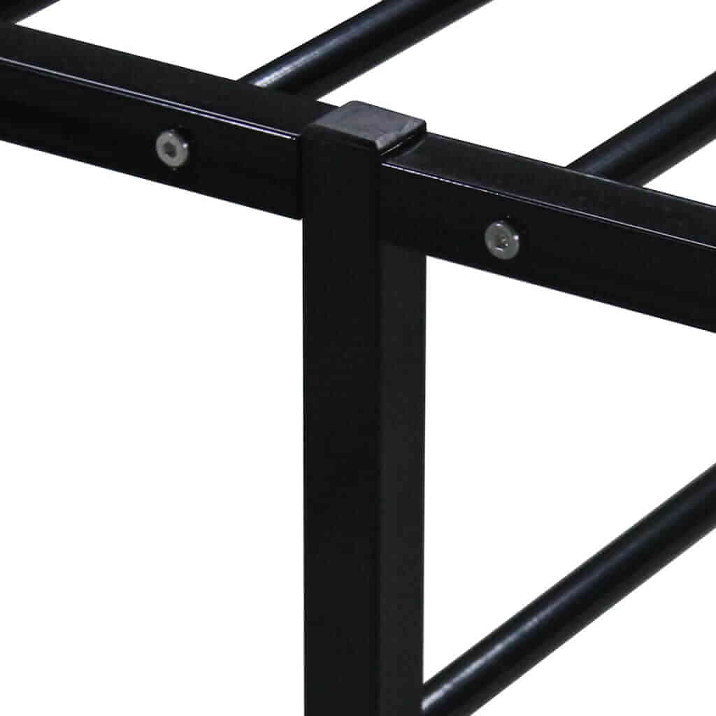 Detailed view of Bed Frame without Mattress Metal 160x200 cm, highlighting sturdy metal slats.
