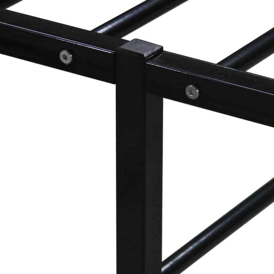 Detailed view of Bed Frame without Mattress Metal 160x200 cm, highlighting sturdy metal slats.