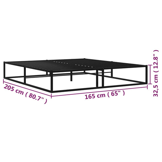 Bed Frame without Mattress Metal 160x200 cm dimensions showing length and height in cm.