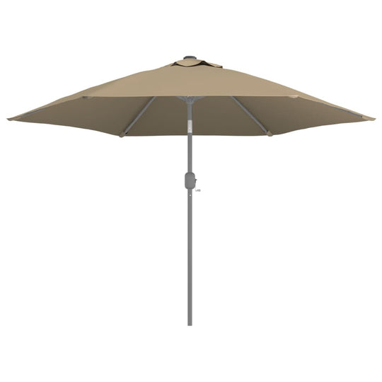 Replacement taupe fabric for 300 cm outdoor parasol, UV protective and easy to clean, ideal for outdoor furniture setup.