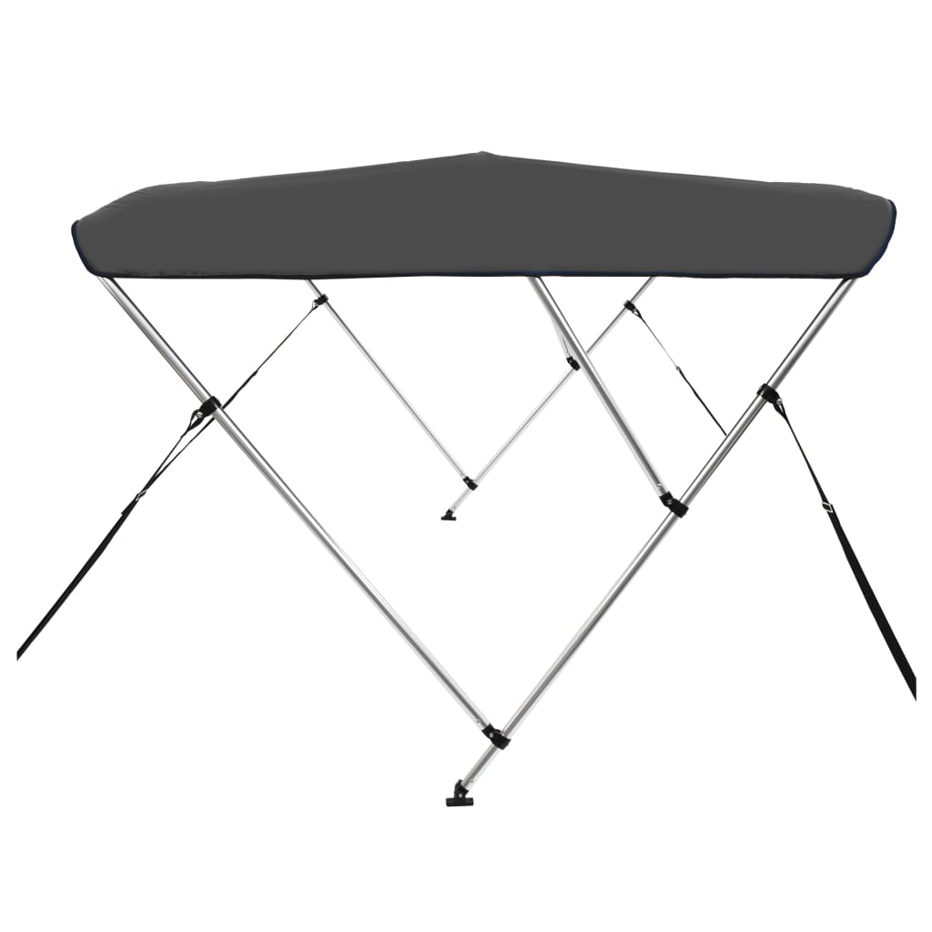 Bow Bimini  3 bow anthracite bimini top for boats, UV protection canopy, adjustable height, durable polyester material, outdoor furniture accessory.