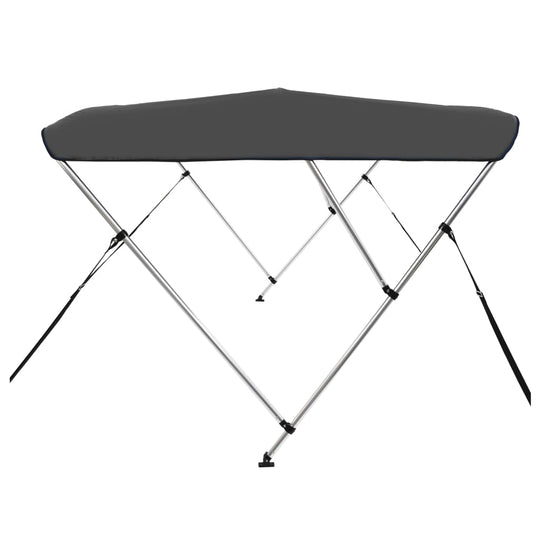 Bow Bimini  3 bow anthracite bimini top for boats, UV protection canopy, adjustable height, durable polyester material, outdoor furniture accessory.