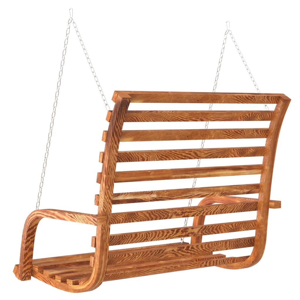 Swing Bench Solid Bent Wood with Teak Finish 126x63x92 cm