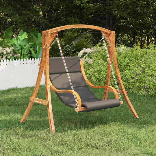 Swing Chair without Swing Frame with Cushion Solid Bent Wood