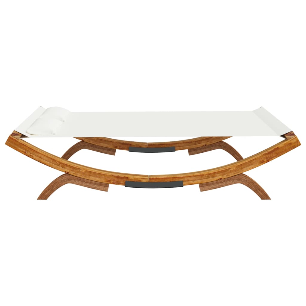 Outdoor Lounge Bed 165x188.5x46 cm Solid Bent Wood Cream