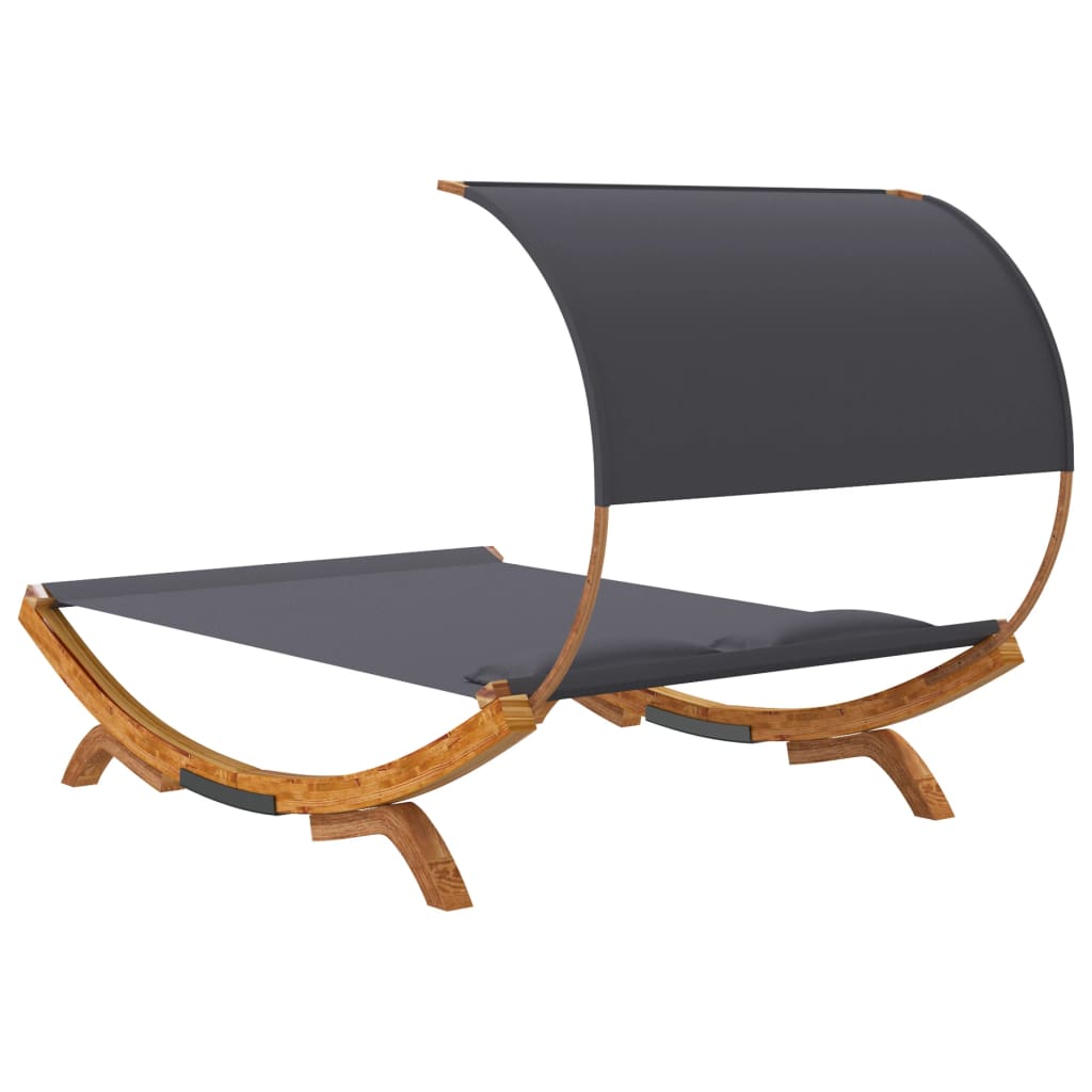 Outdoor Lounge Bed with Canopy 165x203x126cm Solid Bent Wood , Furniture -> Outdoor Furniture -> Outdoor Beds , Durable,eligant,Furniture -,Home & Garden -,Modern Design,new-305021,Outdoor Beds,Outdoor Furniture -,Wooden Furniture