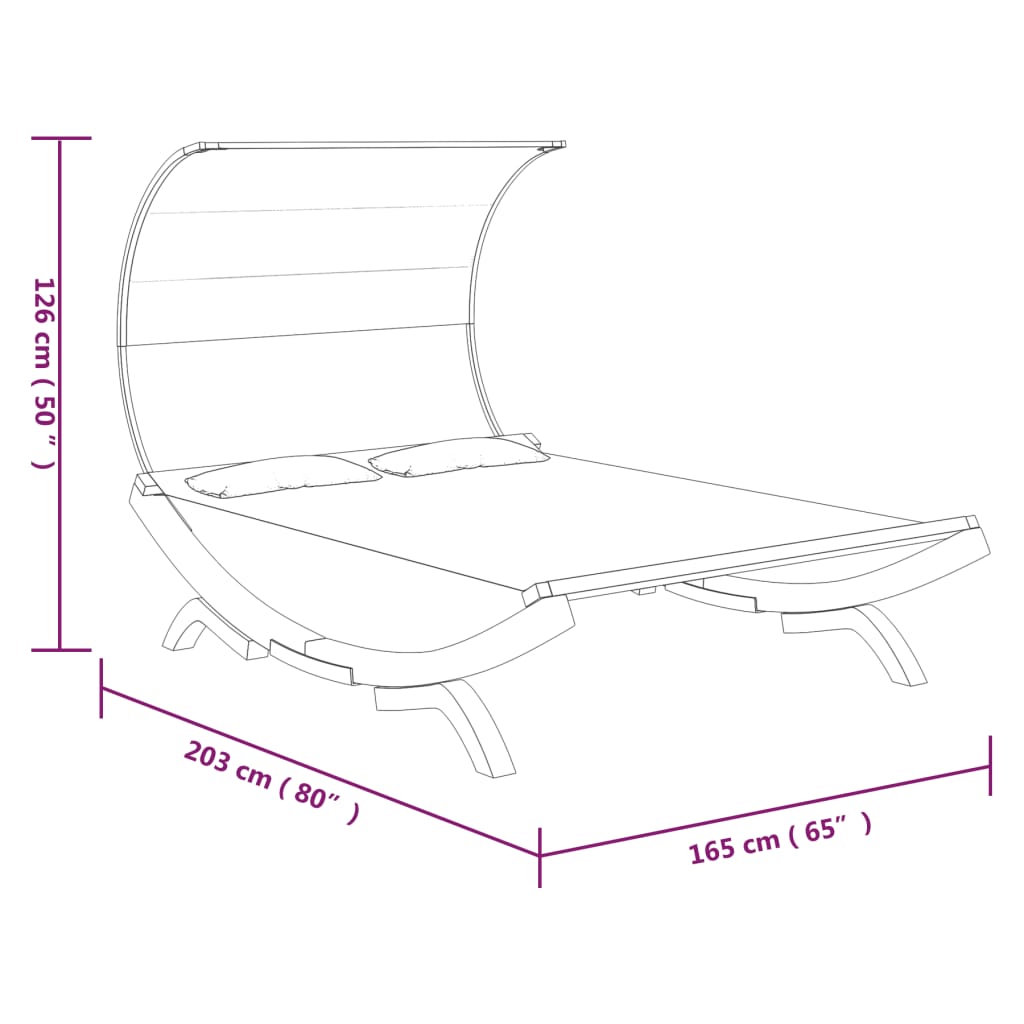 Outdoor Lounge Bed with Canopy 165x203x126cm Solid Bent Wood , Furniture -> Outdoor Furniture -> Outdoor Beds , Durable,eligant,Furniture -,Home & Garden -,Modern Design,new-305021,Outdoor Beds,Outdoor Furniture -,Wooden Furniture