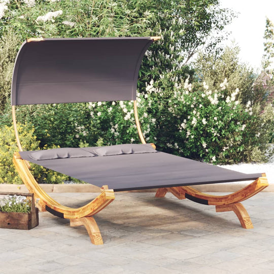 Outdoor Lounge Bed with Canopy 165x203x126cm Solid Bent Wood , Furniture -> Outdoor Furniture -> Outdoor Beds , Durable,eligant,Furniture -,Home & Garden -,Modern Design,new-305021,Outdoor Beds,Outdoor Furniture -,Wooden Furniture