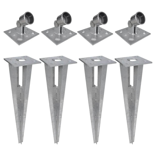 Strive Post Spikes set of 4 with steel pole holders for secure fence anchoring, rust-resistant zinc-coated design.